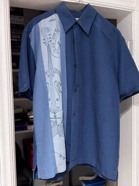 🌴✨ Cubavera Embroidered Short Sleeve Shirt – Refined Resort Elegance | Size M ✨